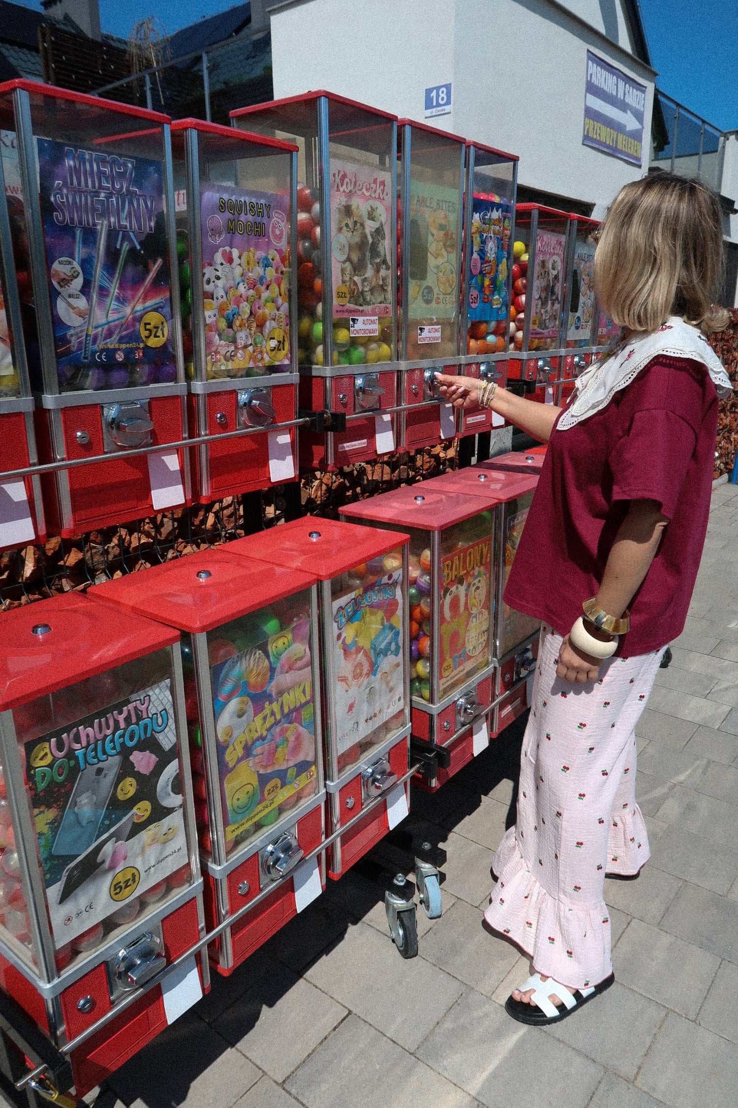 Spodnie z falbaną Cherry Pink