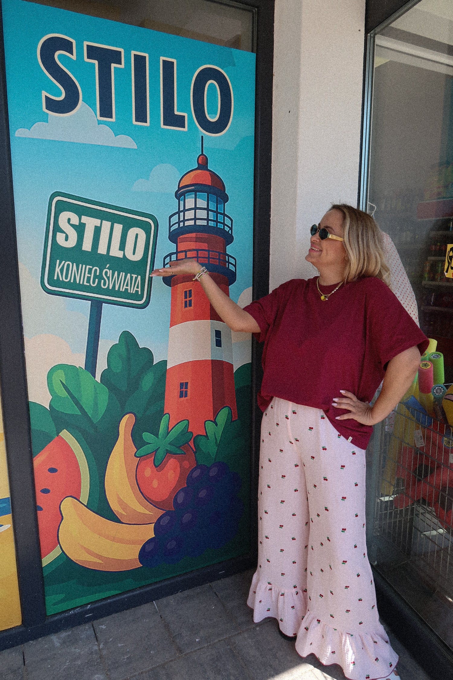 Spodnie z falbaną Cherry Pink