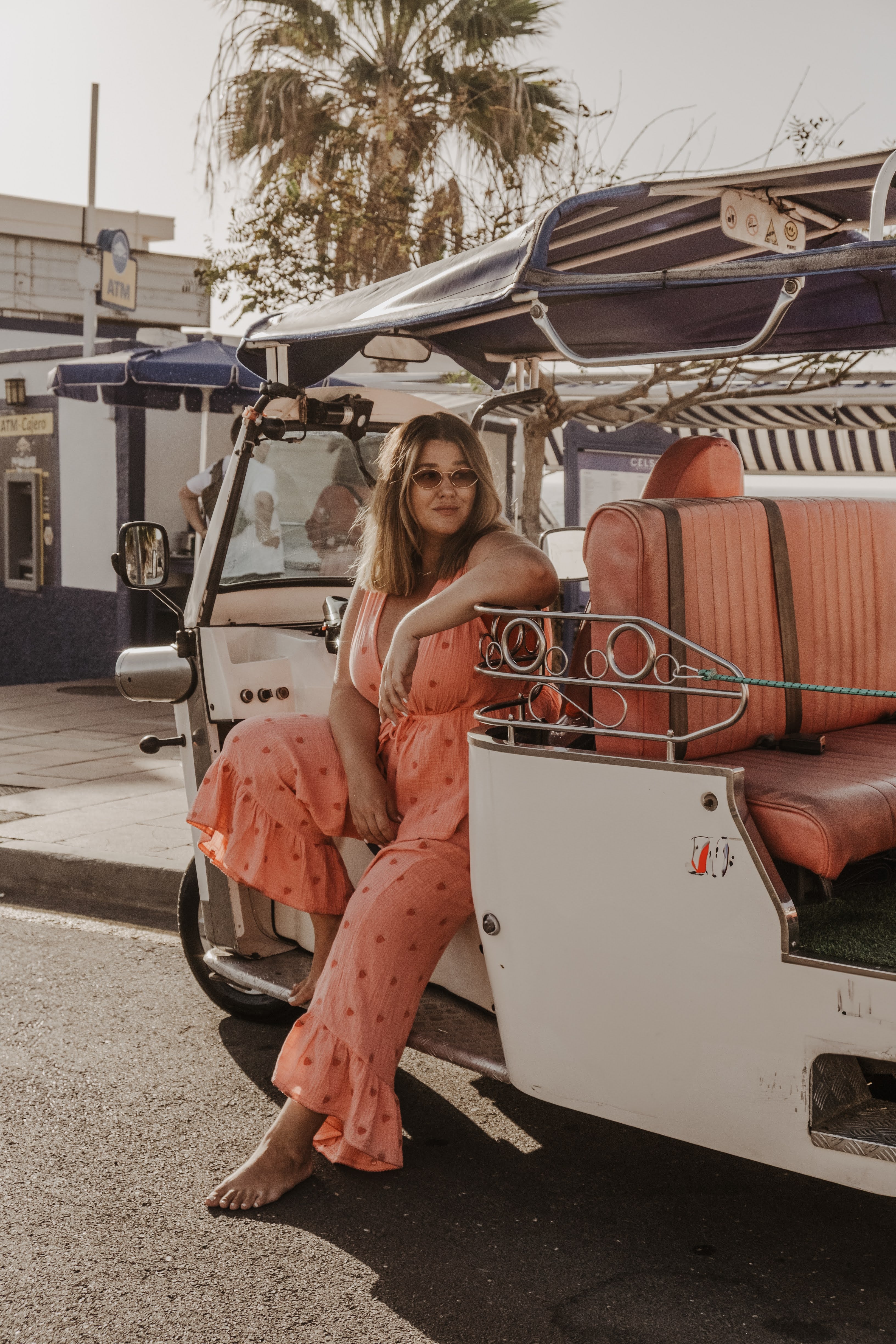 Spodnie z falbaną Strawberry Pink