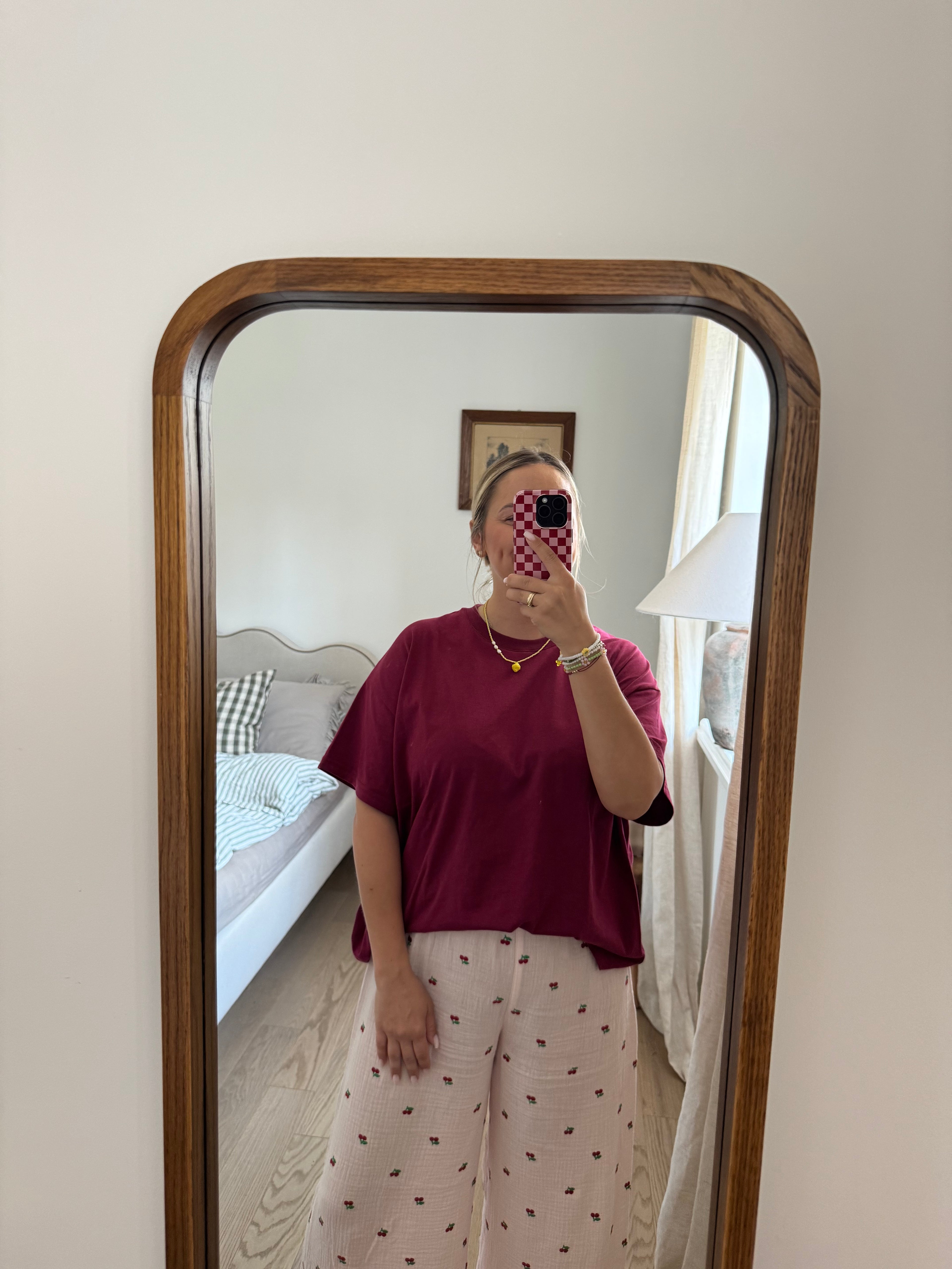 Spodnie z falbaną Cherry Pink