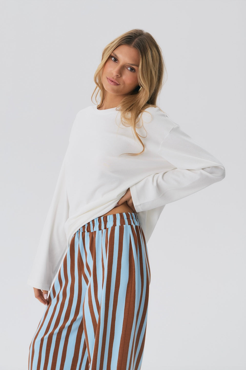 Spodnie Stripes Brown&Blue