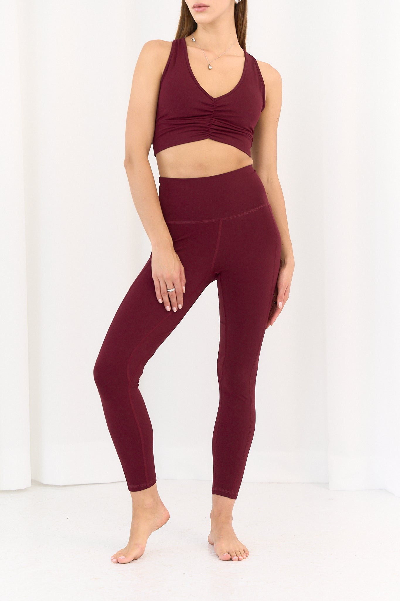 Leginsy Pocket Comfort Burgund