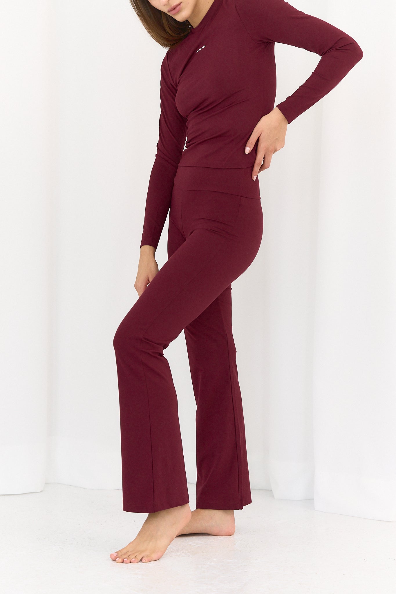 Leginsy Flare Comfort Burgund