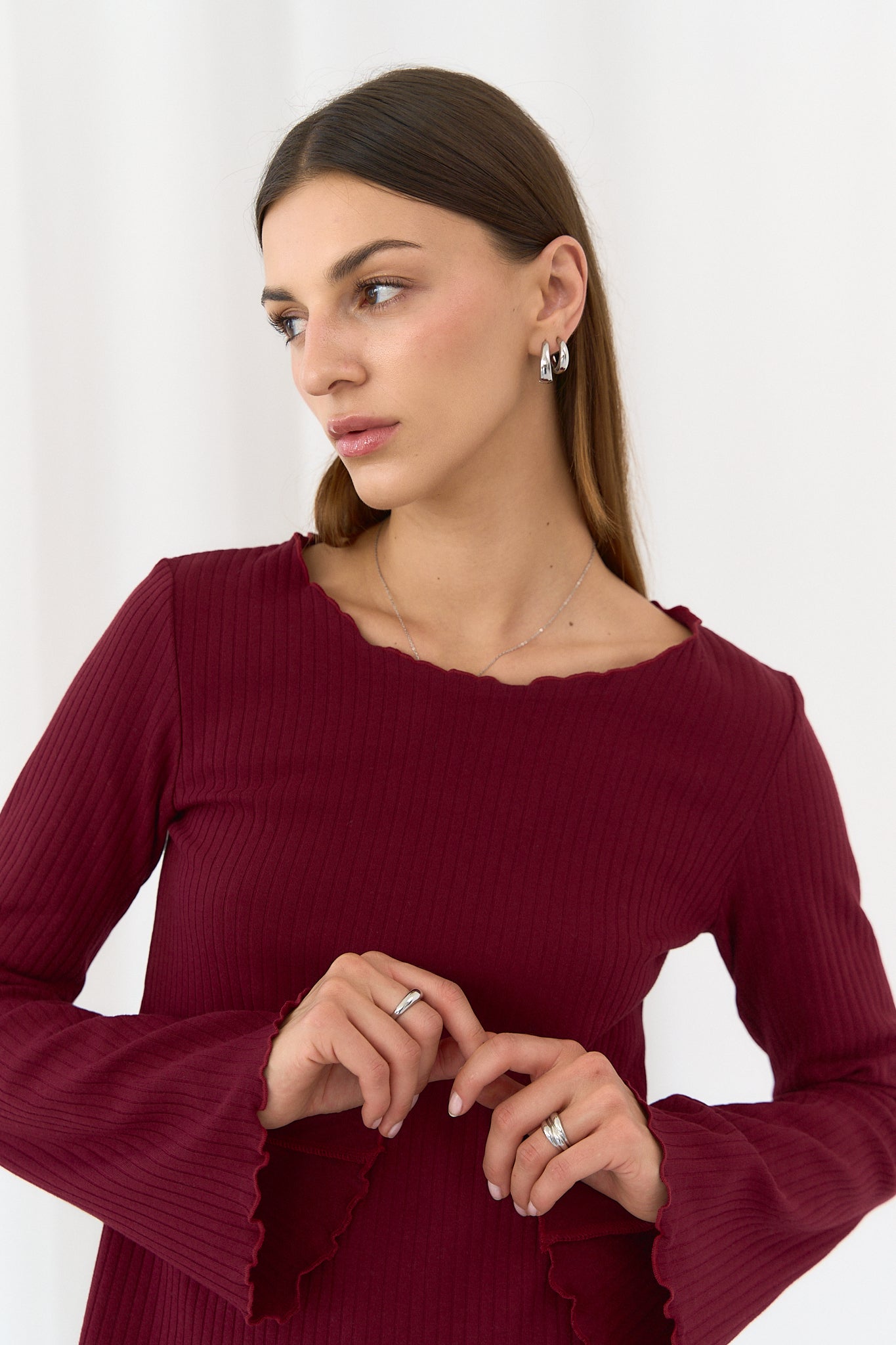 Longsleeve Ribbed Bordo
