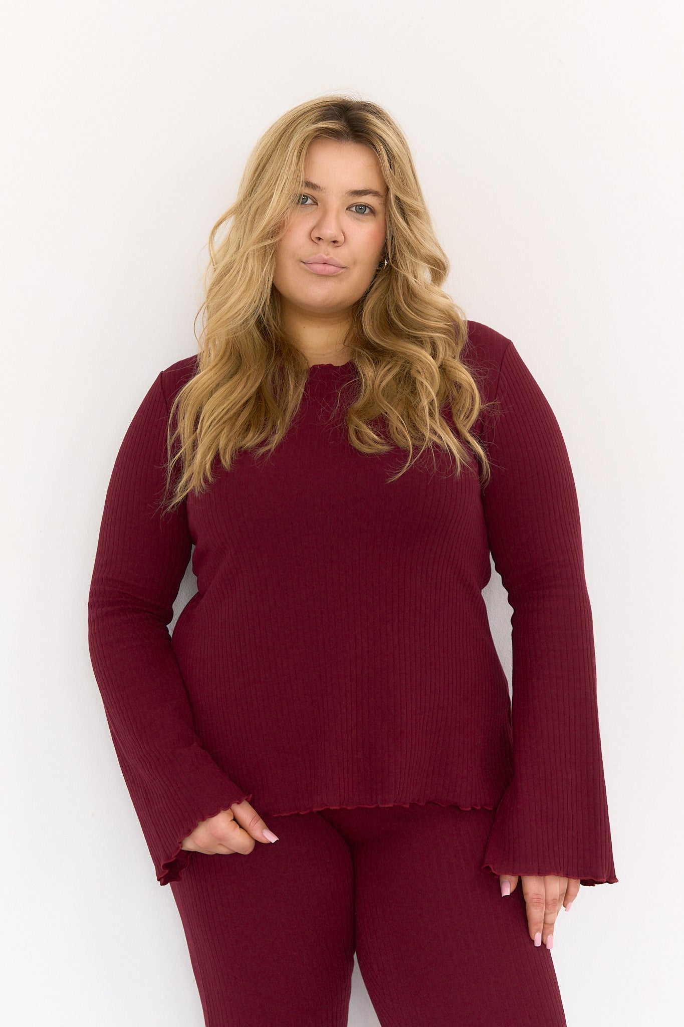 Longsleeve Ribbed Bordo