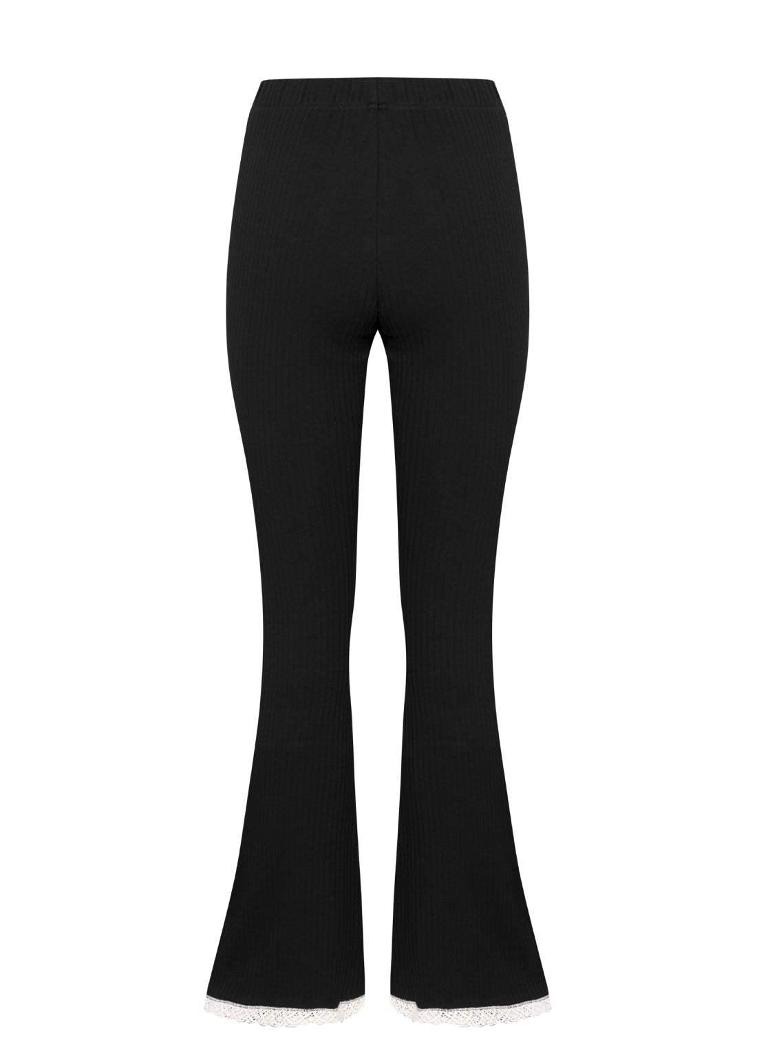 Flare Ribbed Crochet Black