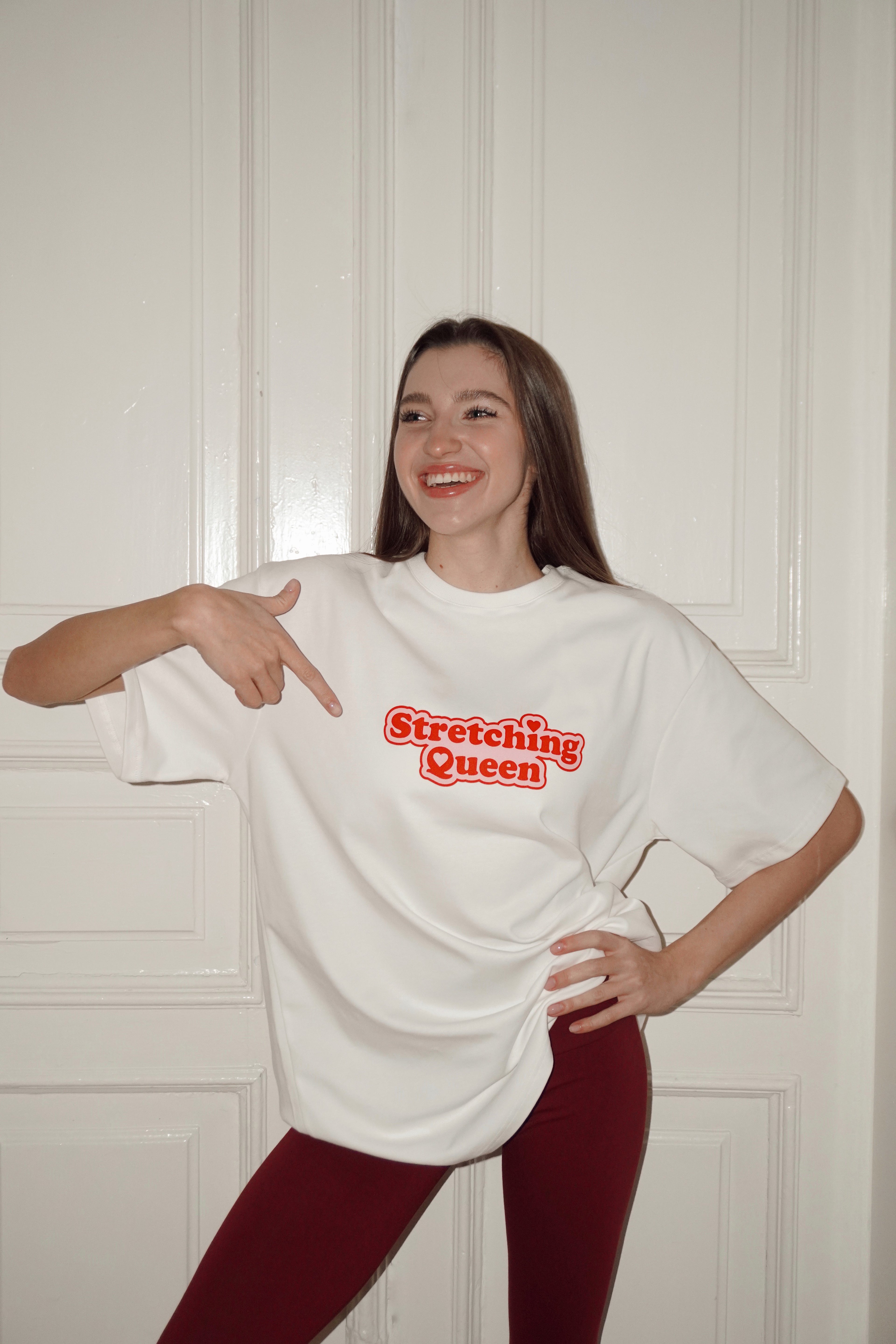 T-shirt Stretching Queen White