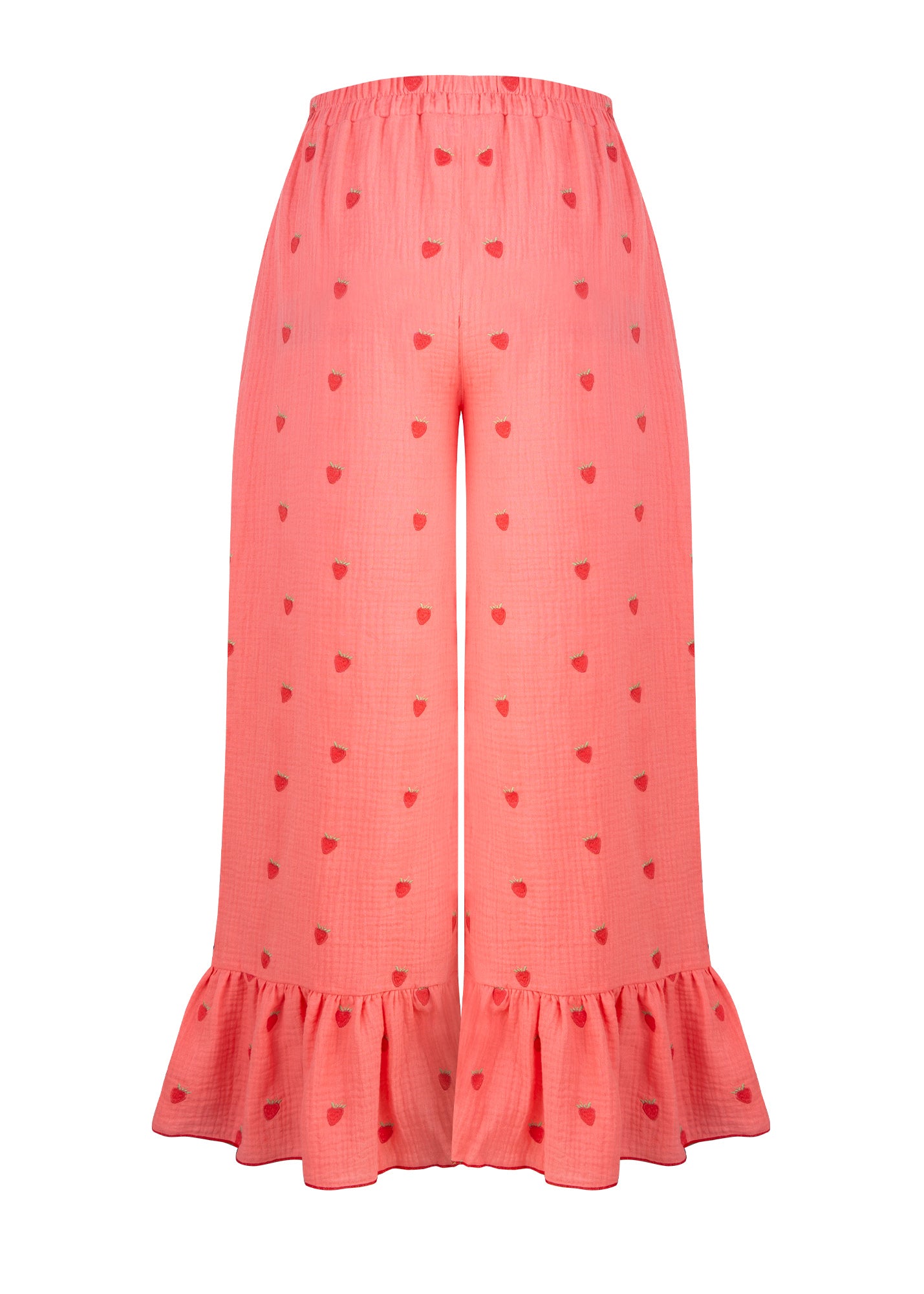 Spodnie z falbaną Strawberry Pink