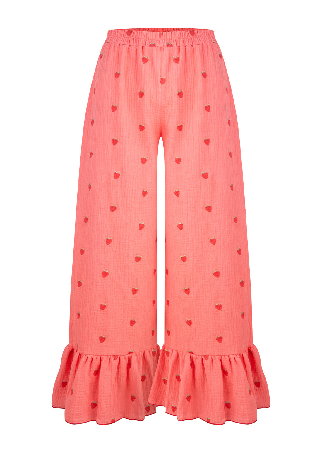 Spodnie z falbaną Strawberry Pink