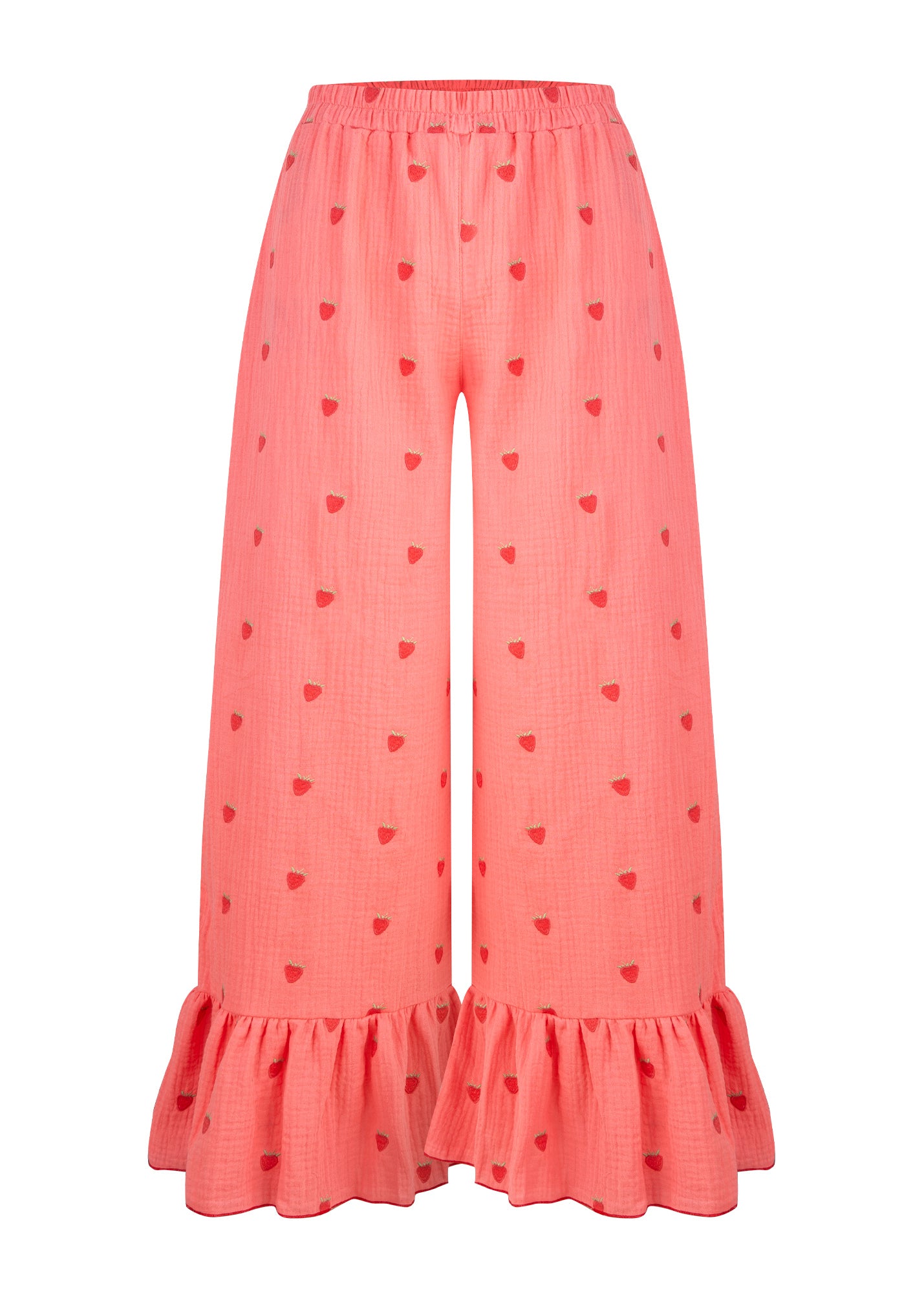 Spodnie z falbaną Strawberry Pink