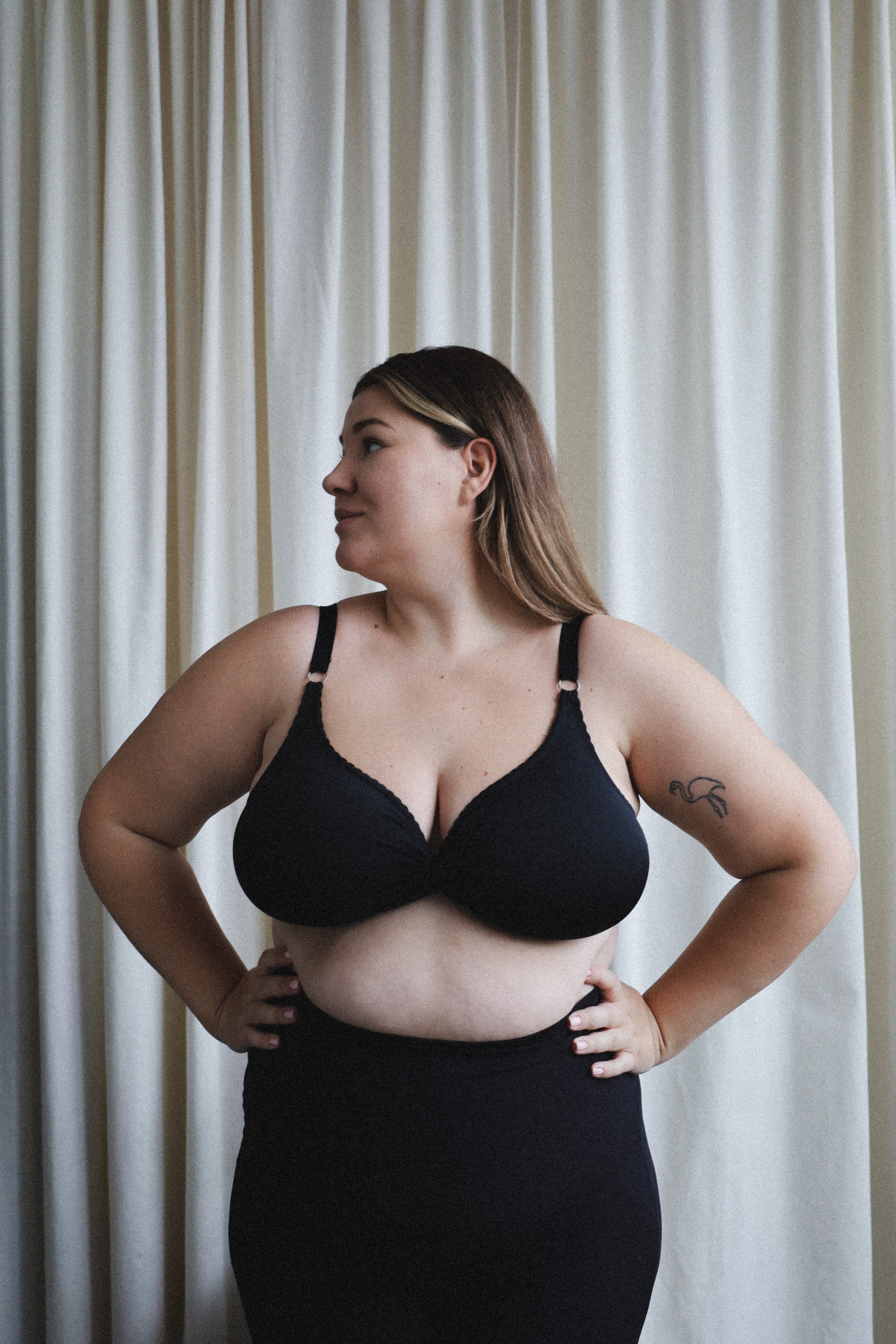 Stanik Soft Black Cotton