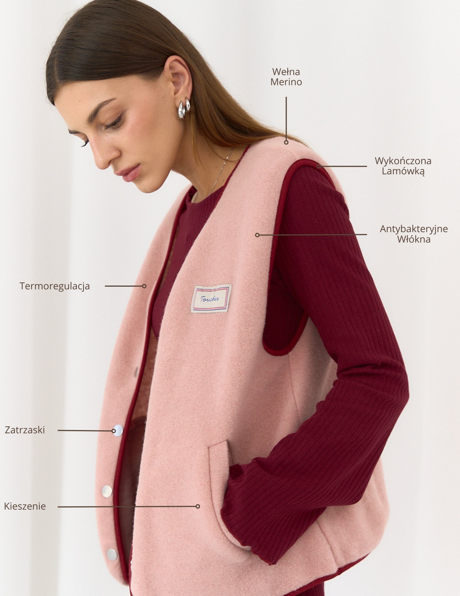 Merino Vest Rose