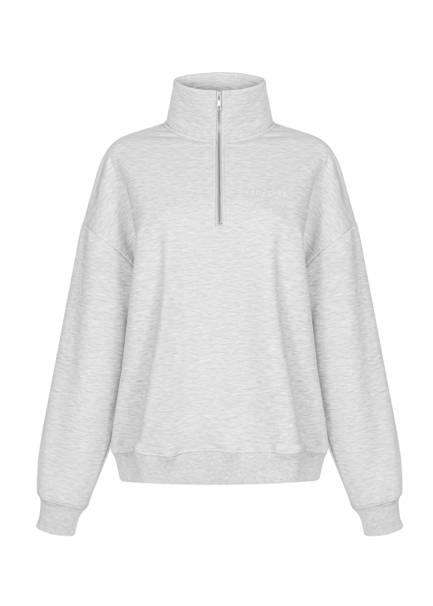 Bluza Half Zip Melange Grey