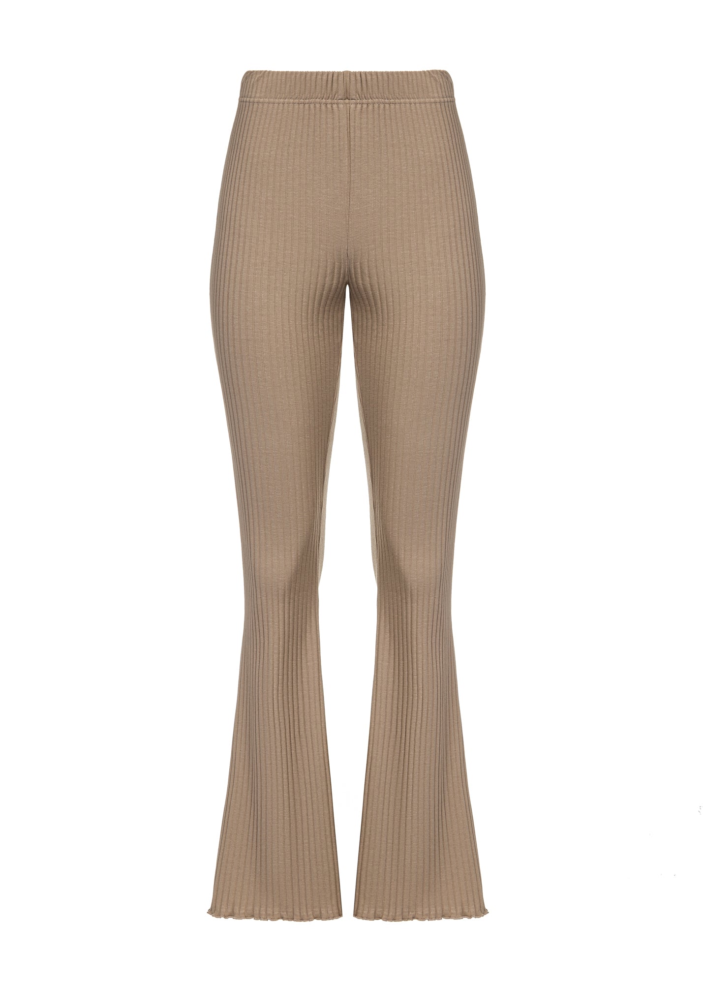 Flare Ribbed Beige
