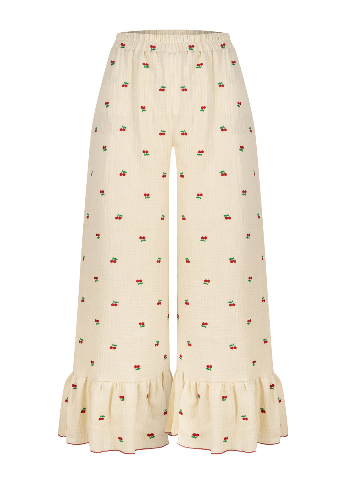 Spodnie z falbaną Cherry Beige