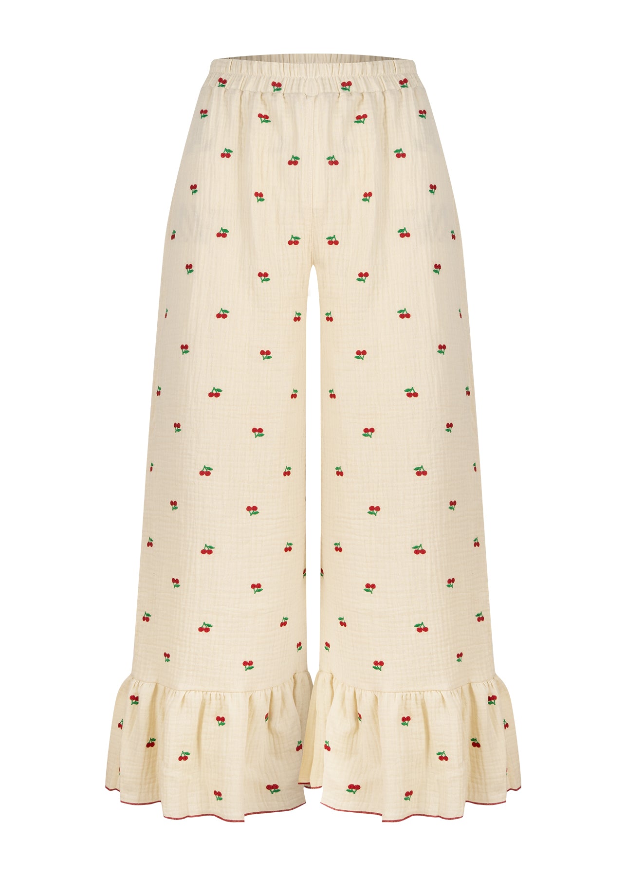 Spodnie z falbaną Cherry Beige