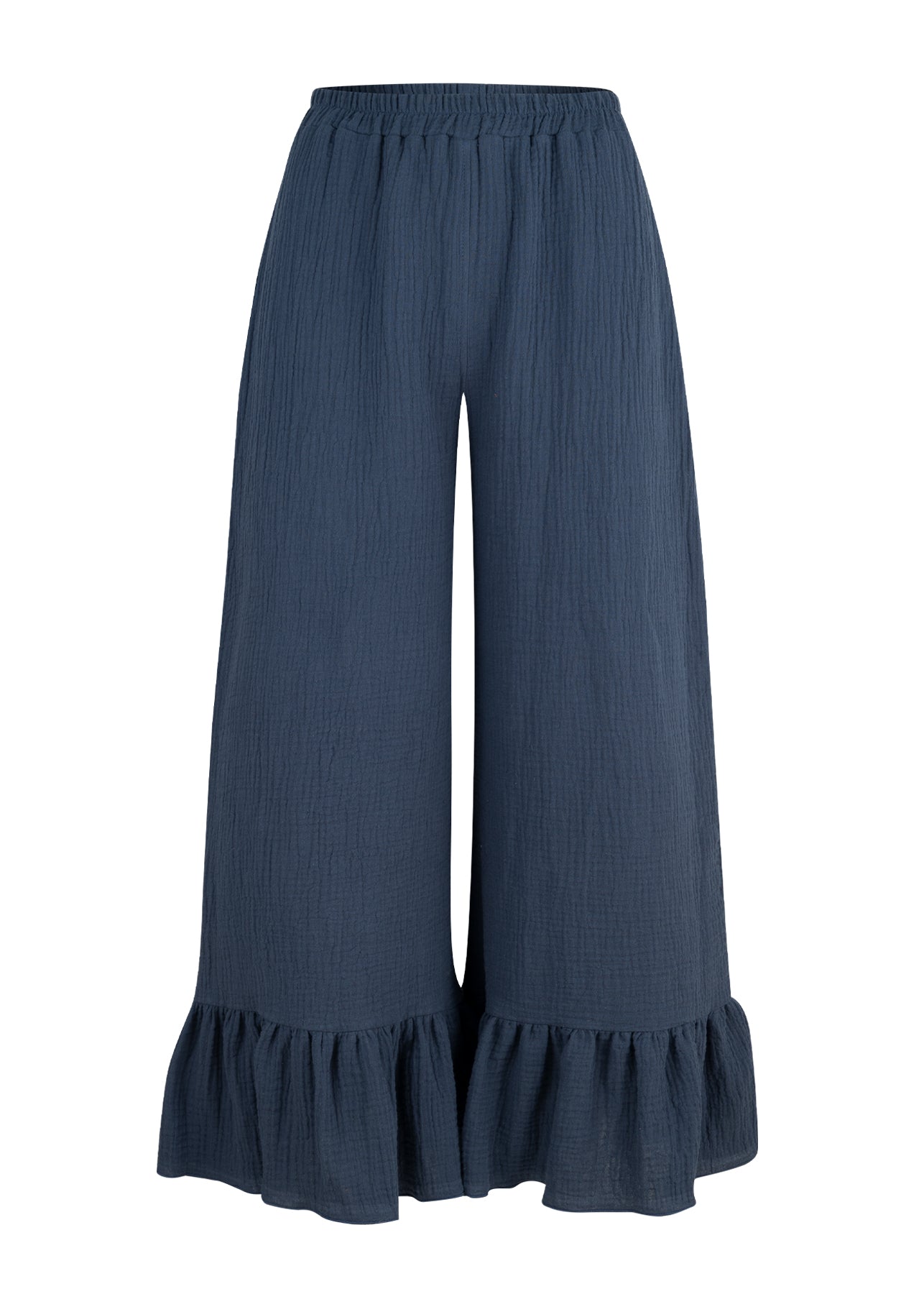 Spodnie z falbaną Navy