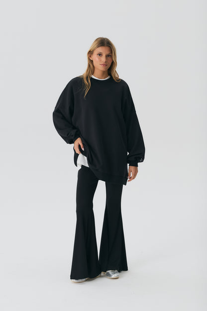 Crewneck Oversize Long Black