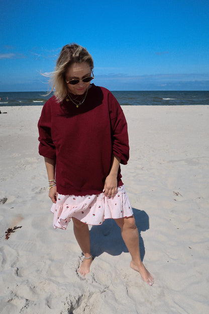 Crewneck Ribbed Bordo