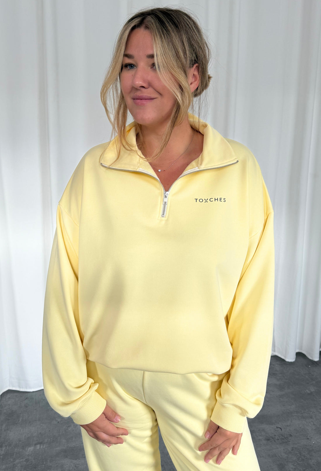 Bluza Half Zip Butter Yellow