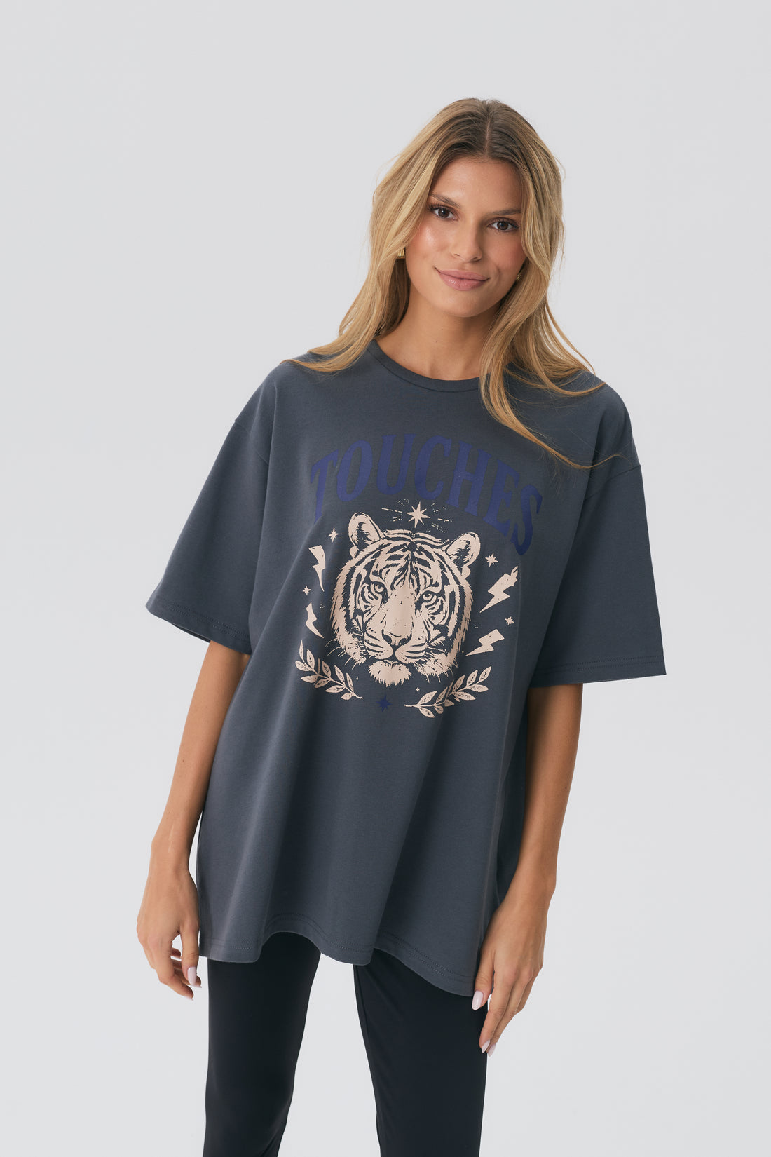 T-shirt Long Tiger Graphite