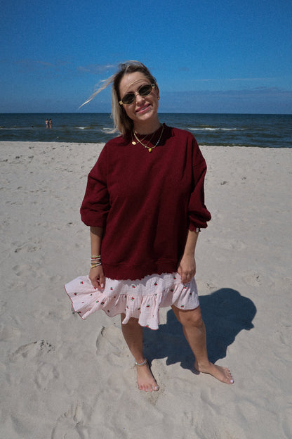 Crewneck Ribbed Bordo