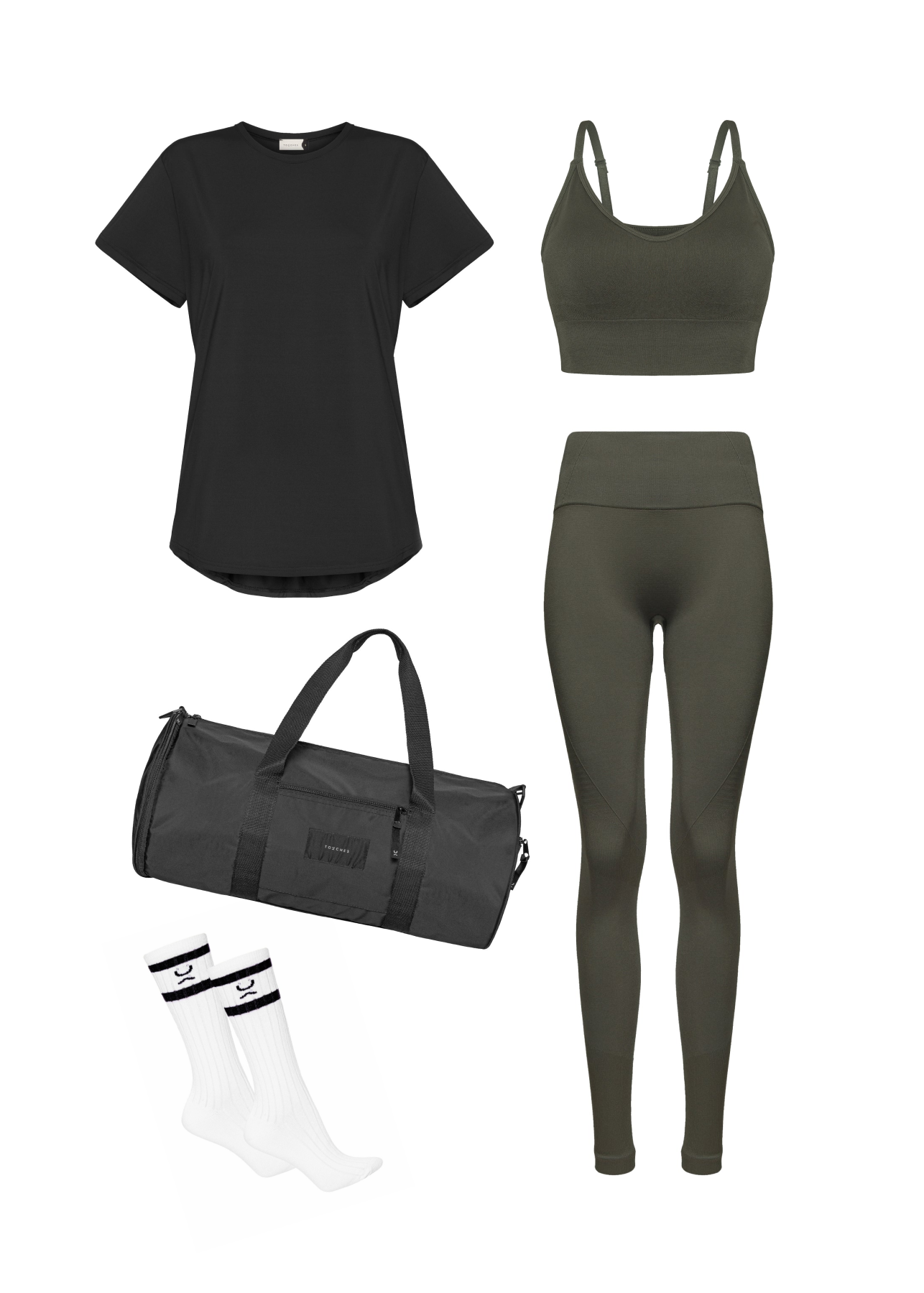 Zestaw Dla Gym Girl (Leginsy, Stanik, T-Shirt, Torba, Skarpetki)