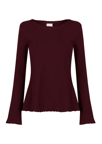 Longsleeve Ribbed Bordo