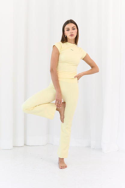 Leginsy Flare Comfort Butter Yellow