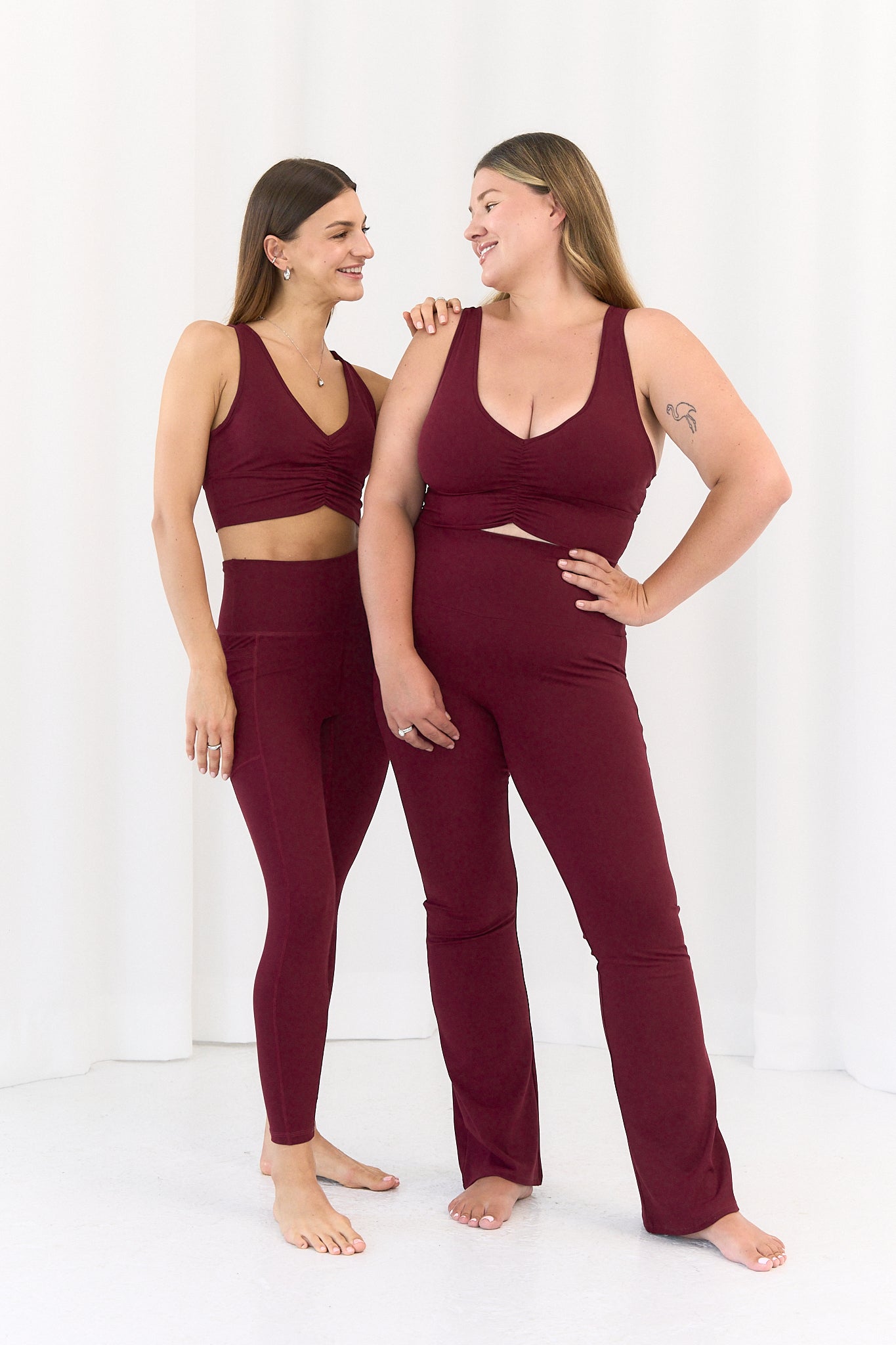Leginsy Flare Comfort  Burgund