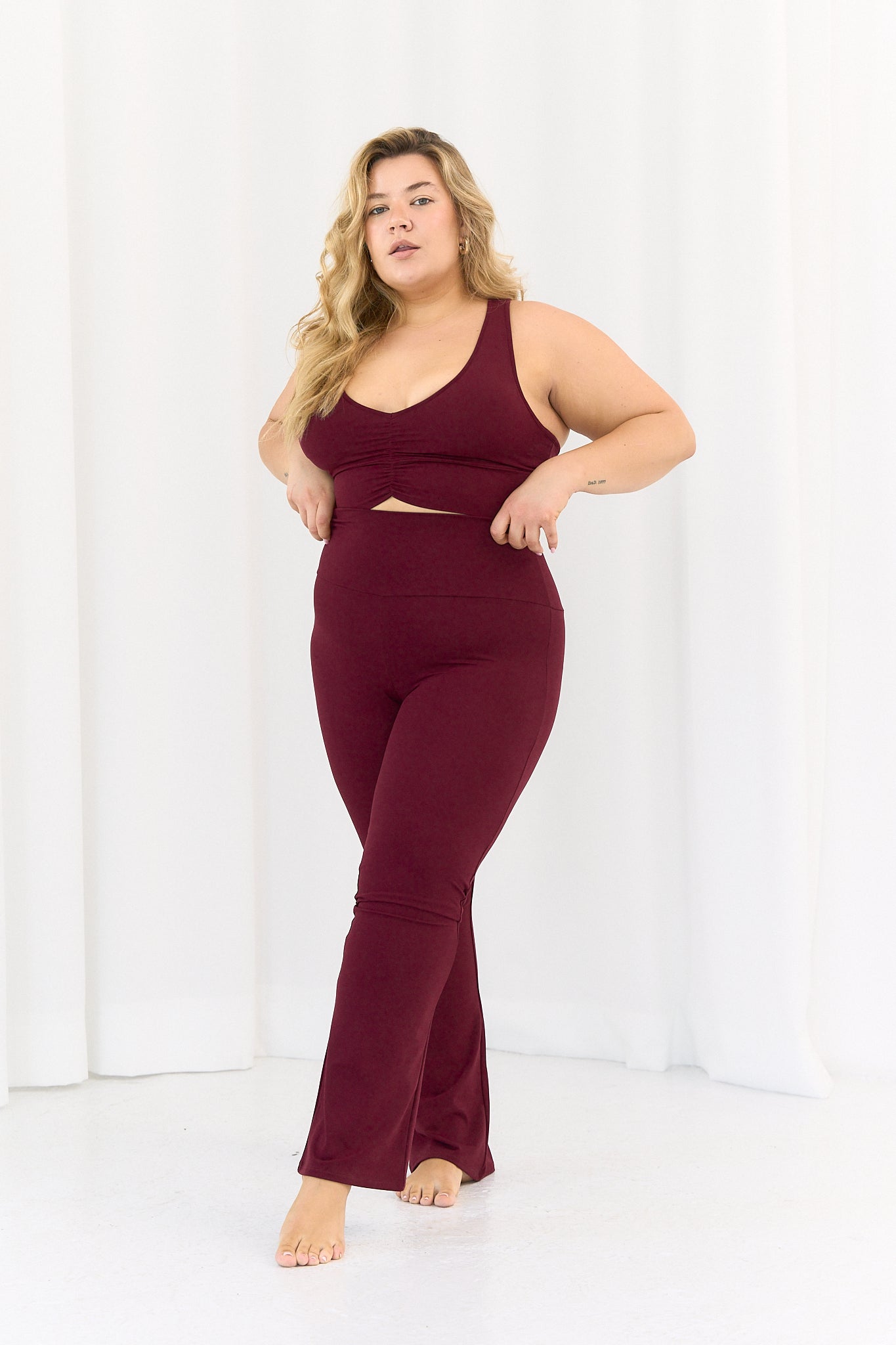 Leginsy Flare Comfort  Burgund