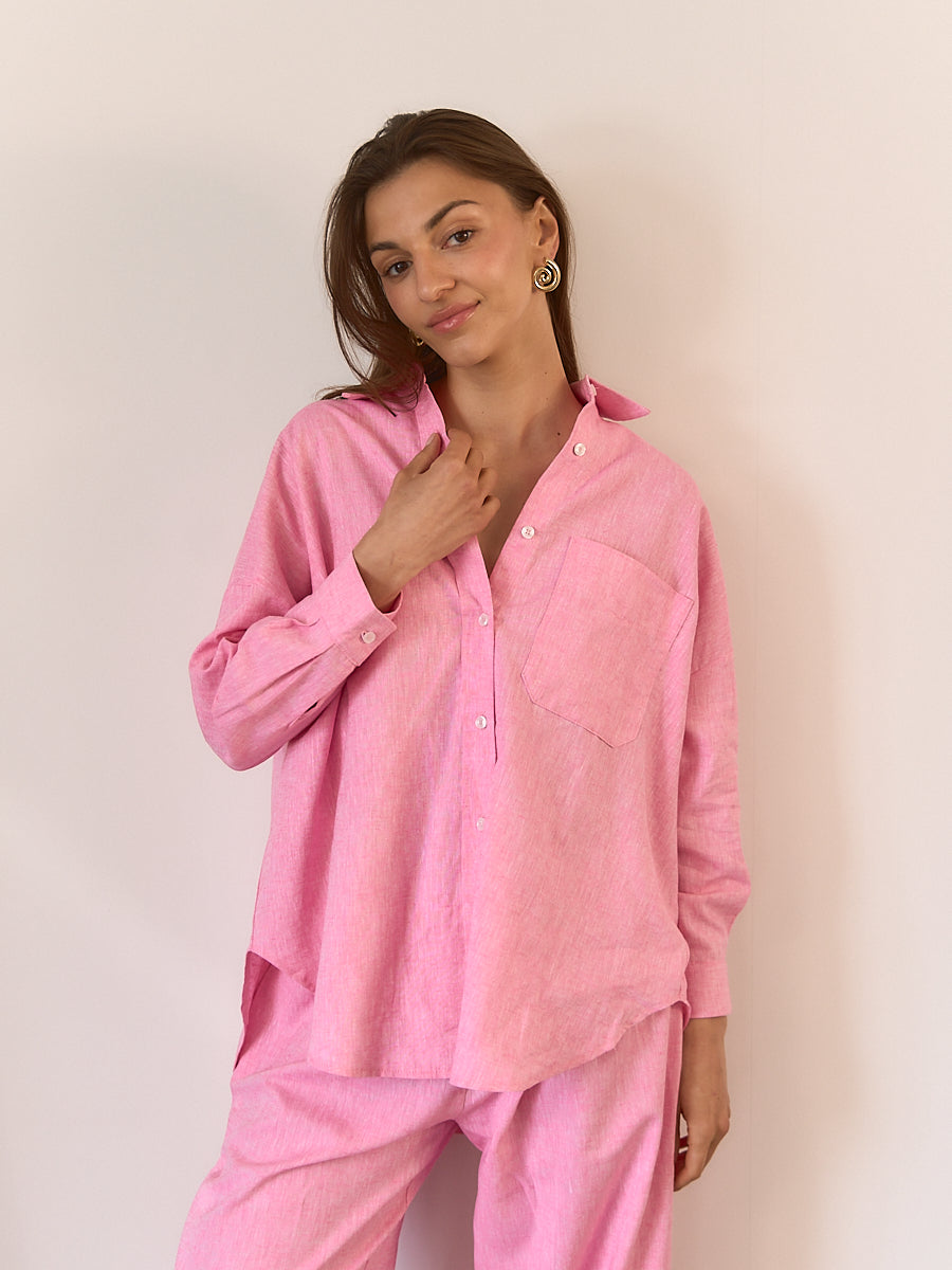 Spodnie Linen Pink