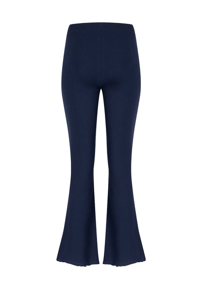 Flare Ribbed Navy