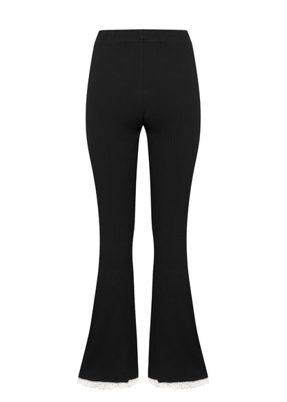 Flare Ribbed Crochet Black