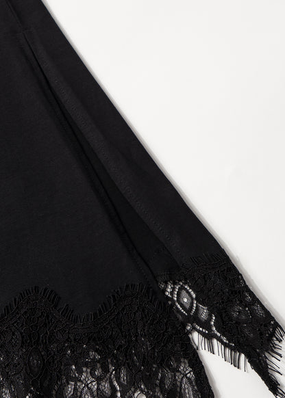 T-shirt Asymetric Crochet Black