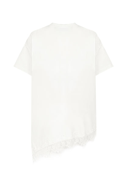 T-shirt Asymetric Crochet Off White