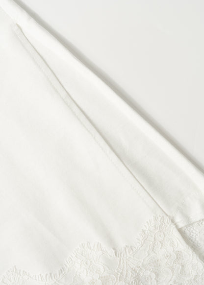 T-shirt Asymetric Crochet Off White