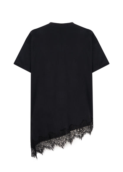 T-shirt Asymetric Crochet Black