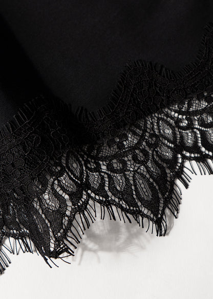 T-shirt Asymetric Crochet Black