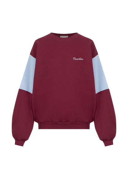 Crewneck Baby blue/Maroon