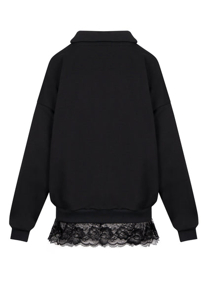 Bluza Polo Crochet Black