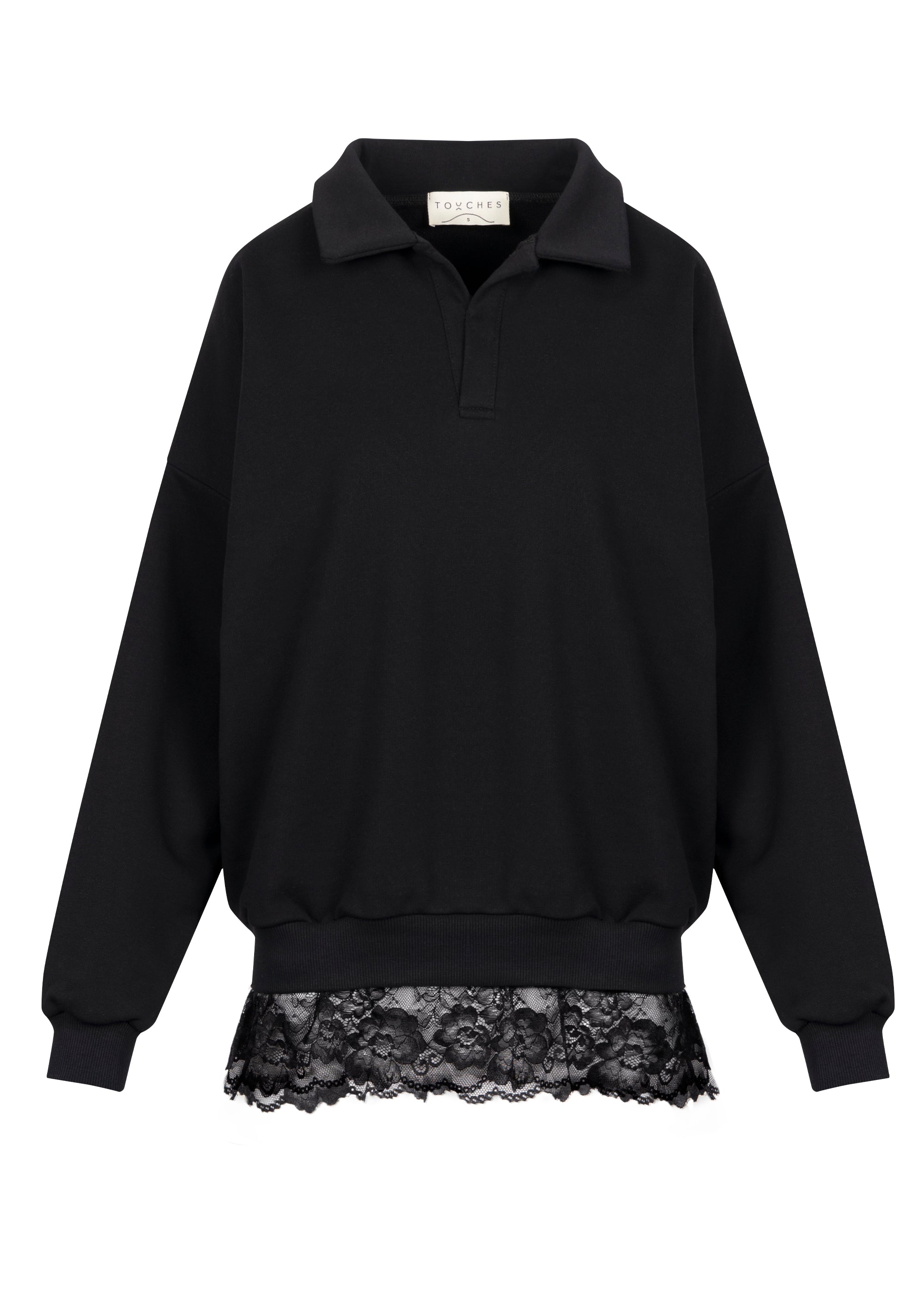 Bluza Polo Crochet Black