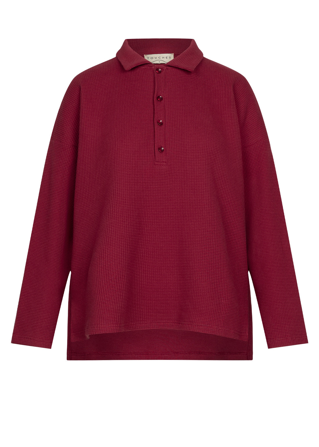 Waffle Polo Maroon
