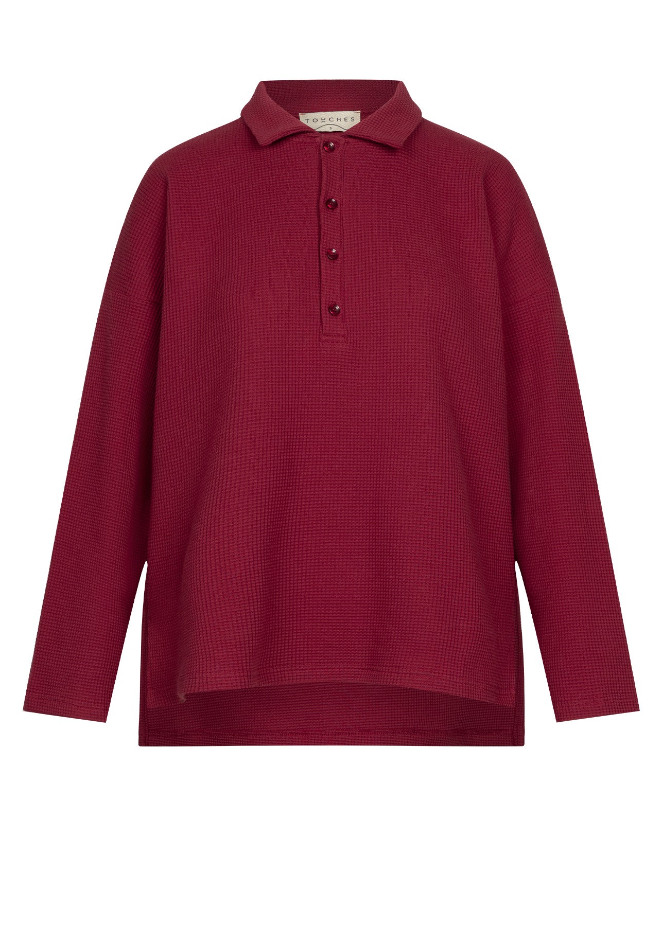 Waffle Polo Maroon