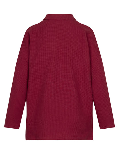 Waffle Polo Maroon