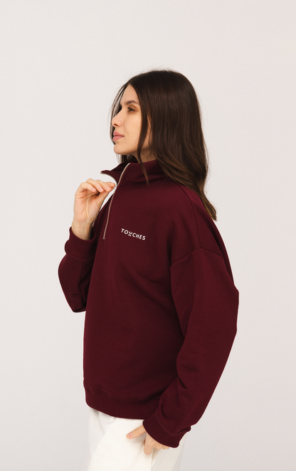 Bluza Half Zip Maroon