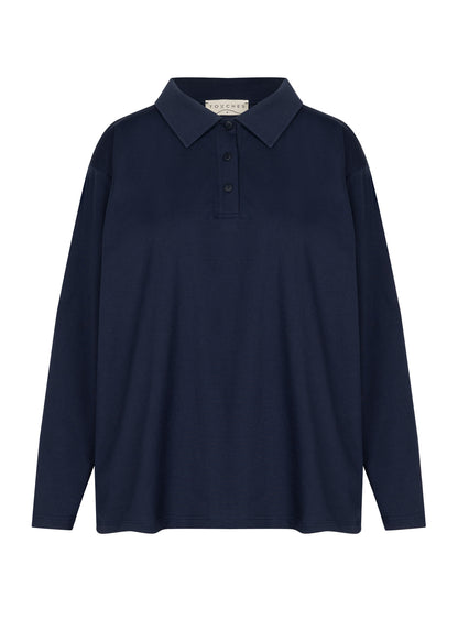 Longsleeve Polo Navy