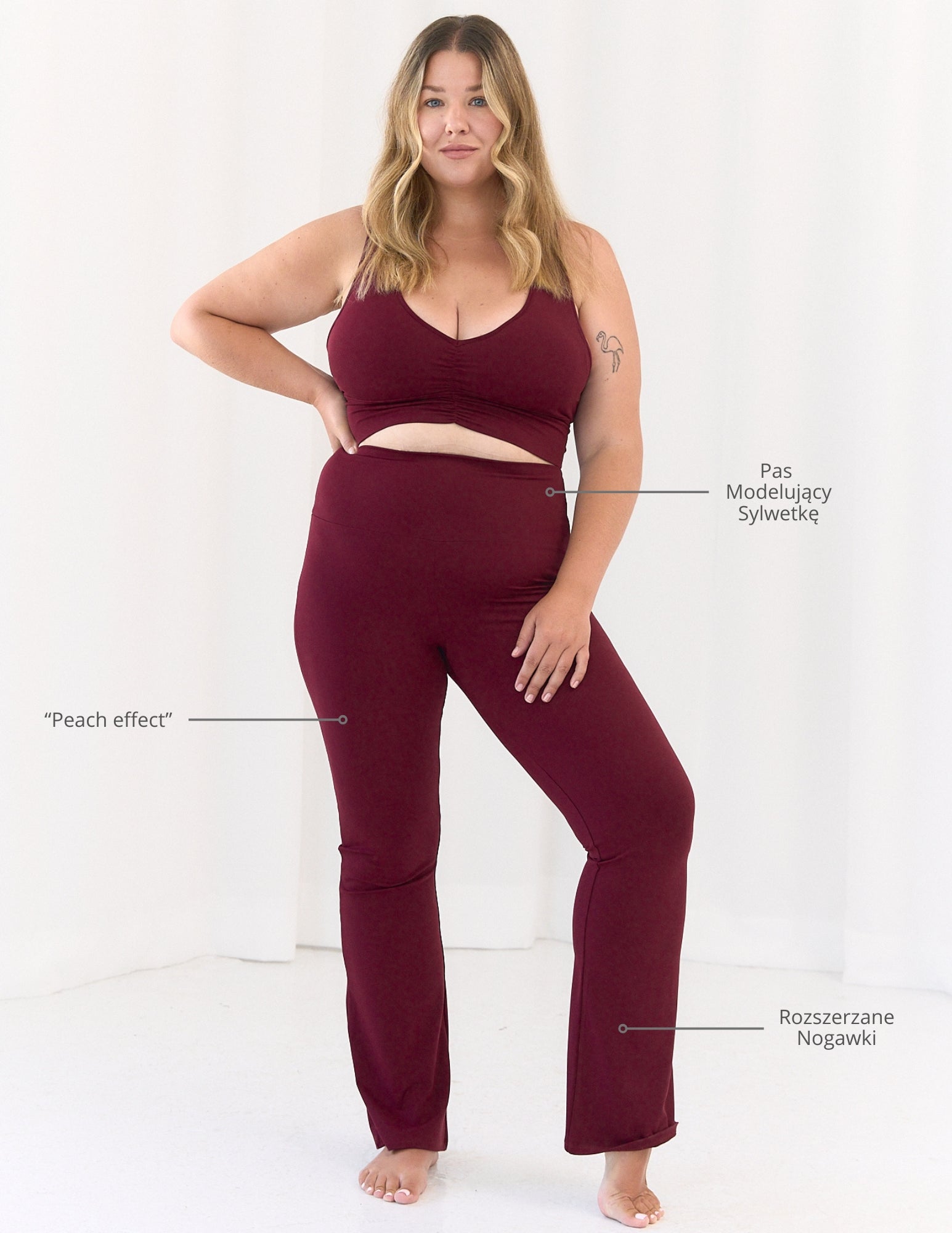 Leginsy Flare Comfort  Burgund