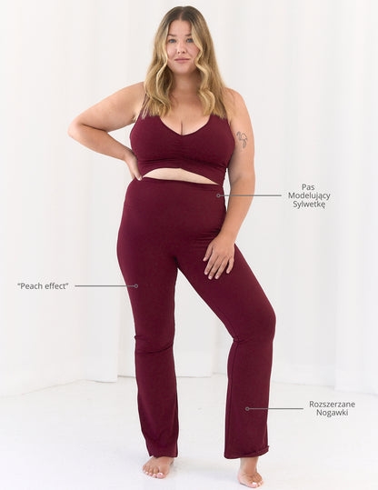 Leginsy Flare Comfort  Burgund