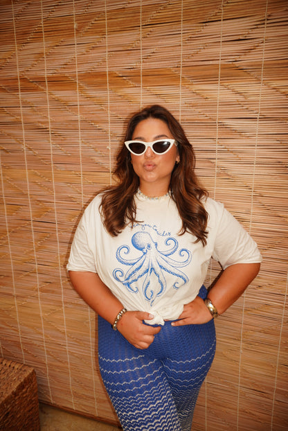 T-shirt Long Octopus off white